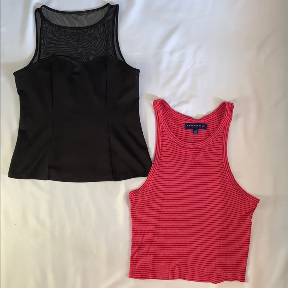 Black Top with Lace & Aeropostale Shirt